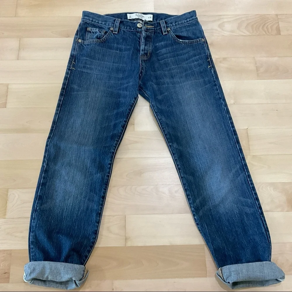 Abercrombie & Fitch Boyfriend Button Fly Straight Leg Jeans 25 - Picture 3 of 16